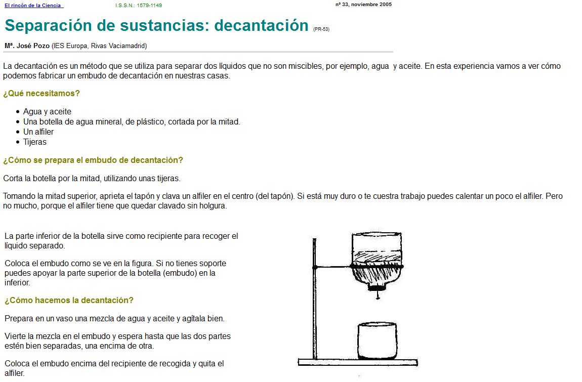 Decantación | Recurso educativo 34968