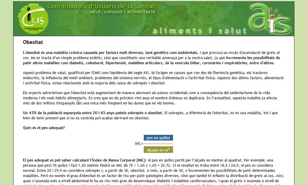 Obesitat i alimentació | Recurso educativo 35917