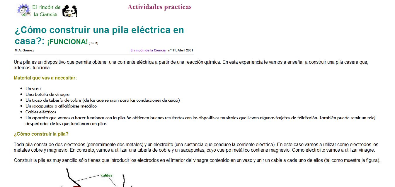 Construcción de una pila casera | Recurso educativo 36419