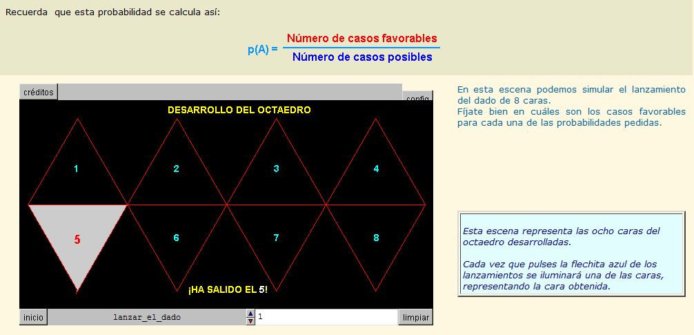 Dado octaédrico | Recurso educativo 37283