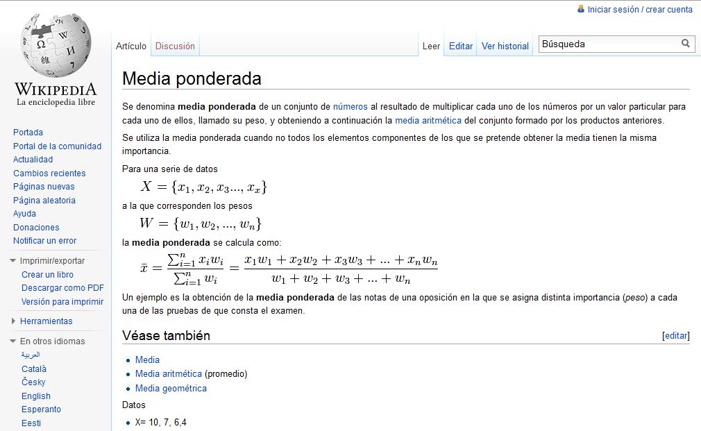 Media ponderada | Recurso educativo 37564