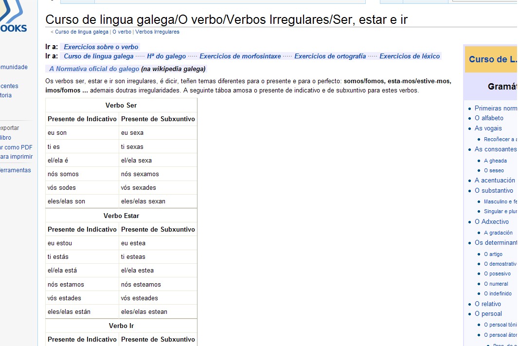 Los verbos irregulares gallegos | Recurso educativo 41866