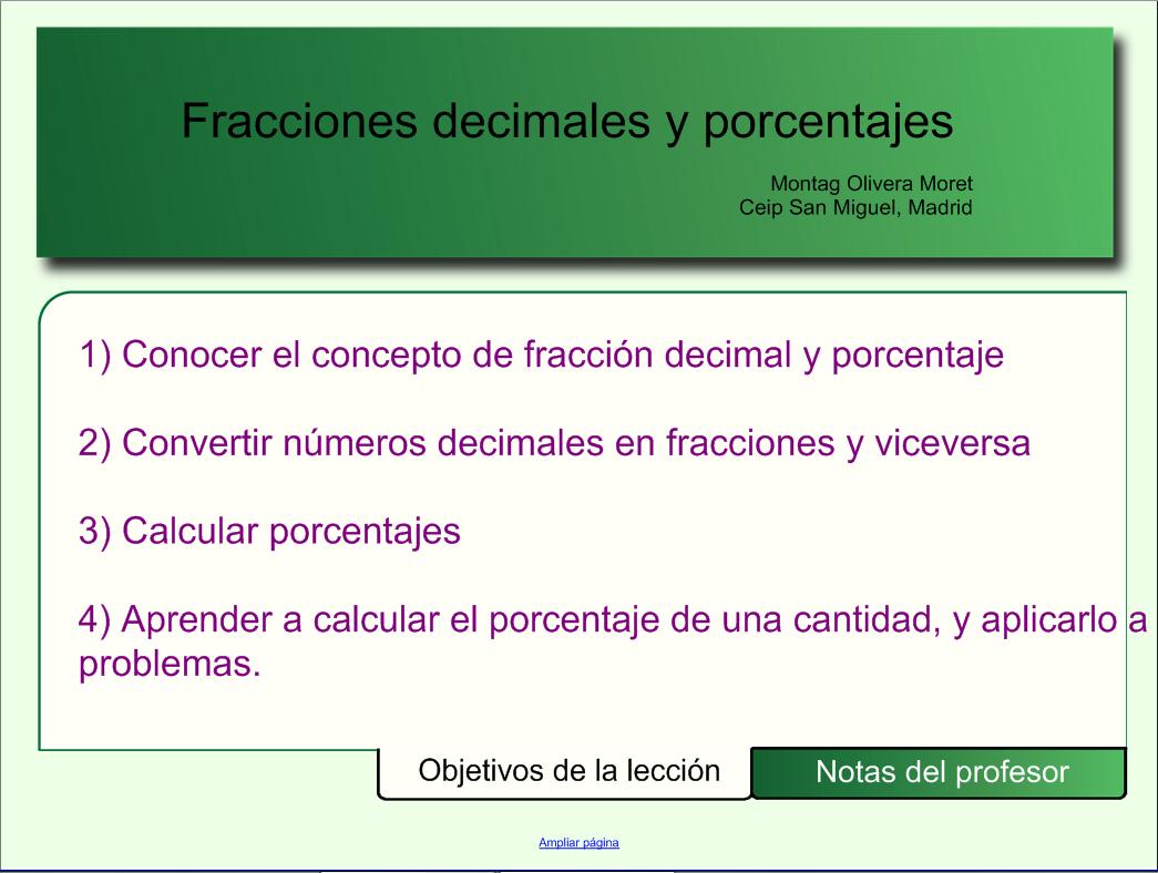 Fracciones y porcentajes | Recurso educativo 47726